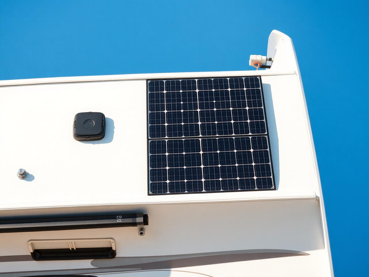 Solar panels installed on RV roof